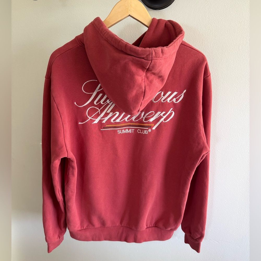 Suspicious Antwerp Summit Club Red Hoodie Sweater Embroidered Logo Streetwear, M — image 6 of 8